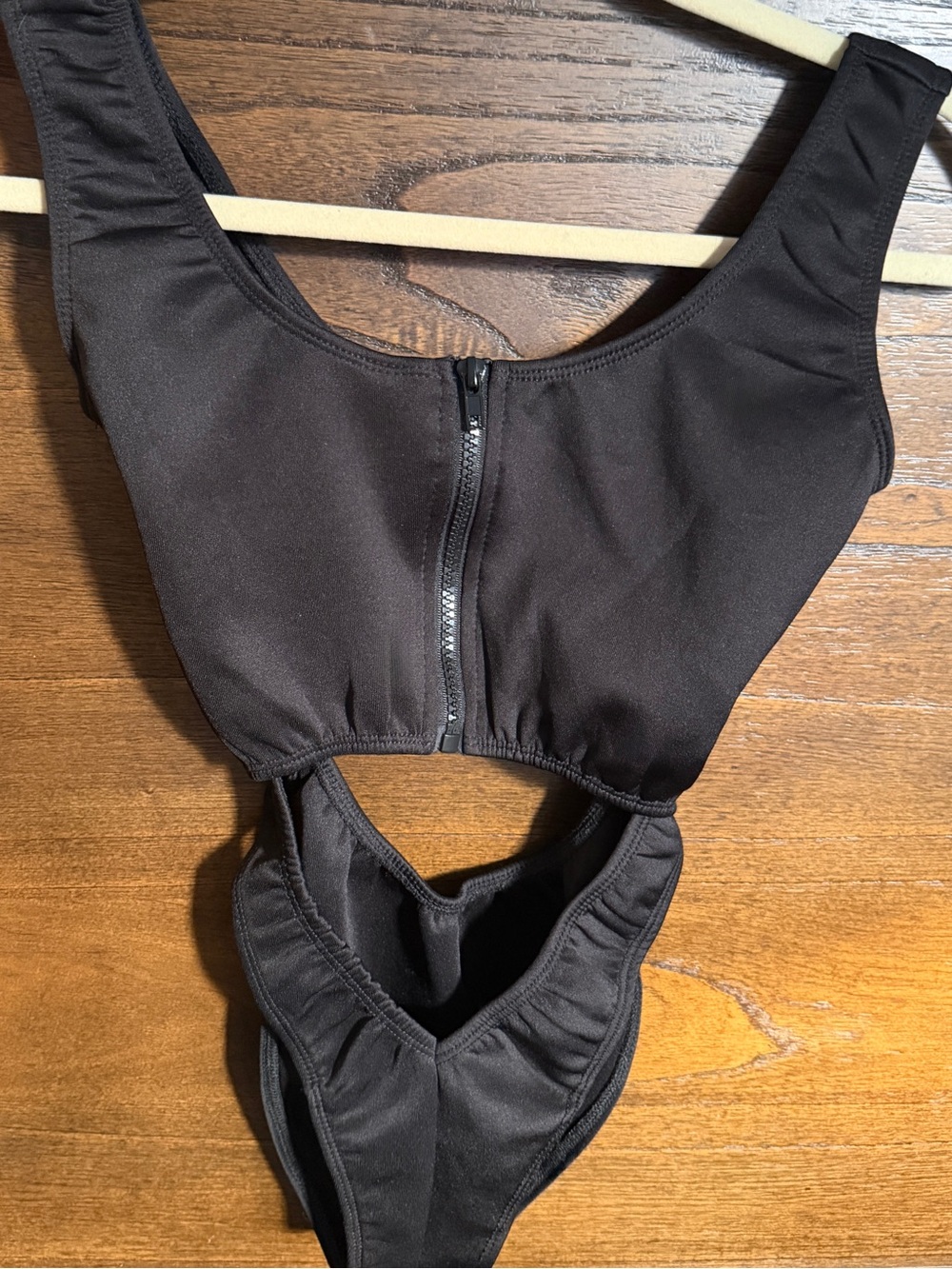 Women’s Black One-Piece with Front Zip